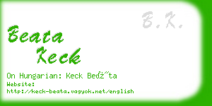 beata keck business card